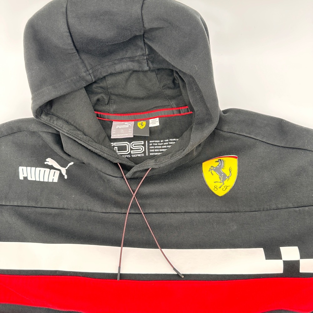 Puma Ferrari Speed Drivers Series SDS Black Pullover Hoodie Mens XXL
